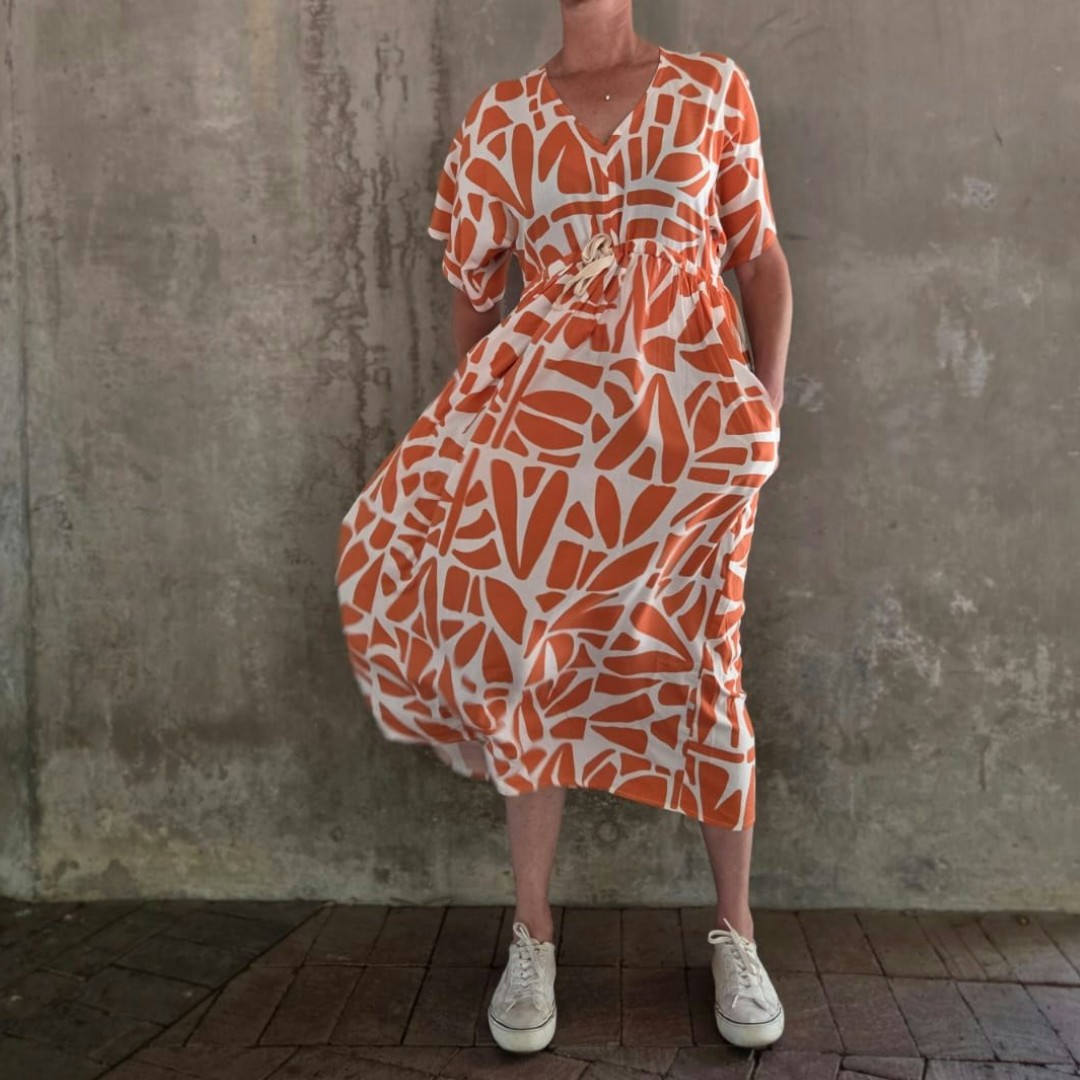 french dress orange 2 FRENCH DRESS SUNSET ORANGE - Image 1