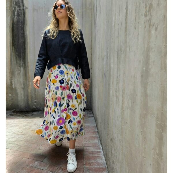 SWEATER DRESS DENIM FLORAL - Image 5