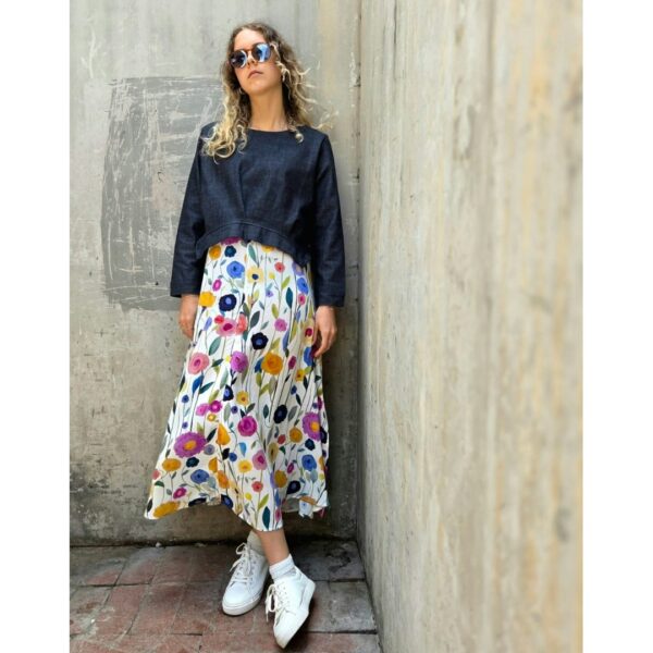 SWEATER DRESS DENIM FLORAL - Image 6