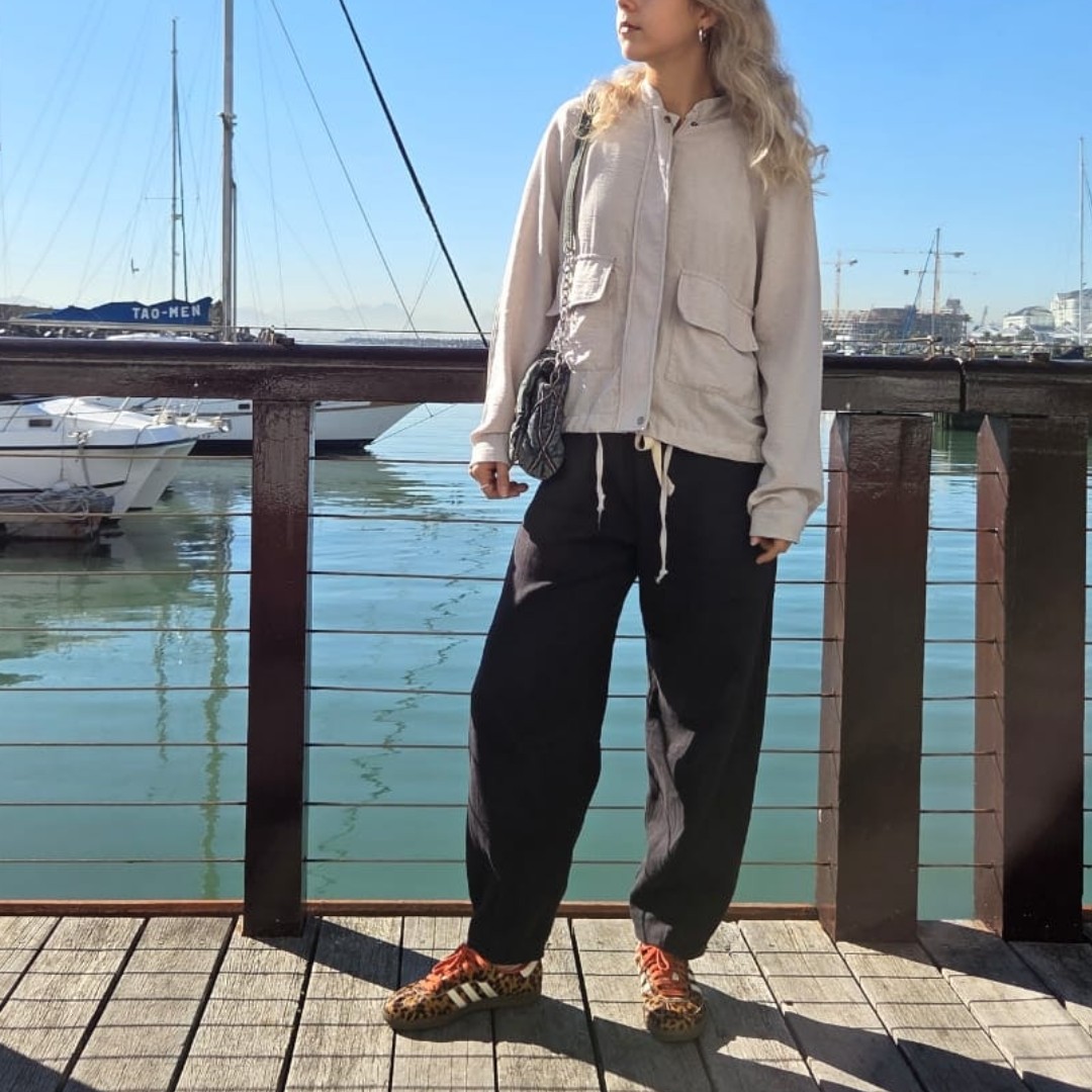 black barrel 1 BARREL TROUSERS BLACK RAMIE - Image 1