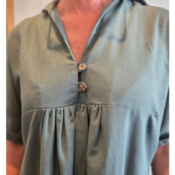 SHIFT DRESS SAGE LINEN - Image 3