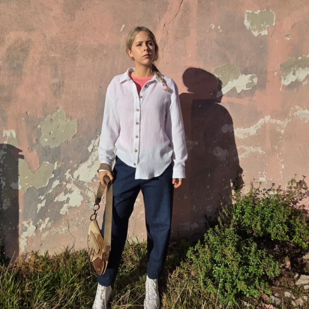Denim Barrel + White Muslin 4 LONGSLEEVE SHIRT WHITE MUSLIN - Image 1